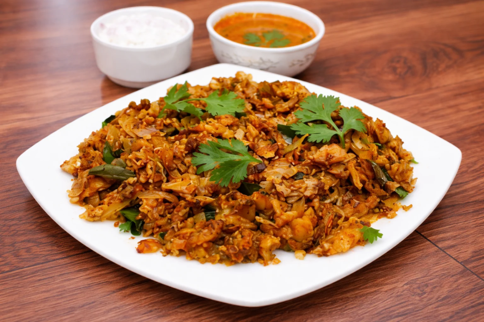 Chicken Kothu Paratha in Colonia NJ at Utsav Grand