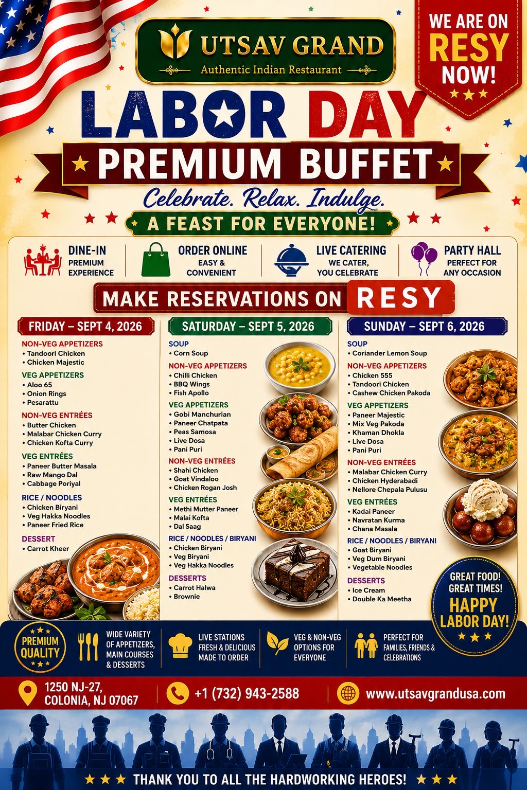 Labor day premium buffet